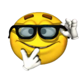 👓 Emoji, Occhiali, Pensando, Espressione, Sorriso telegram sticker