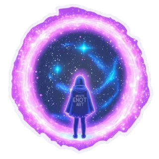 🌌 ACUTE ENOT ART space, galaxy, girl, portal, anime, stars telegram sticker