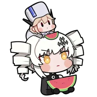 😐 アニメ, スイカ, 可愛い, ちび telegram sticker