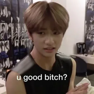 🤔 u good bitch? Meme, Slang, K-Pop, Lustig whatsapp sticker