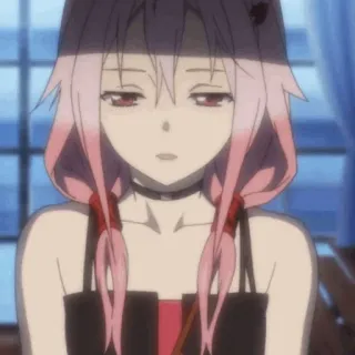 🌸 Inori Yuzuriha Guilty Crown anime, dziewczyna, różowe włosy, postać, manga telegram sticker