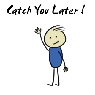 ✋ Kreskówka, Postać, Prosty, Machanie, Rysunek telegram sticker