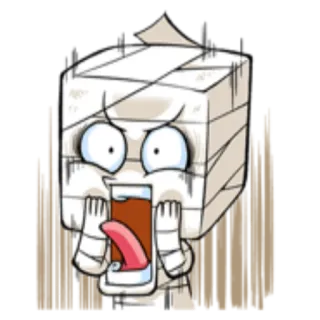 😱 cartoon, mummy, monster, funny, sticker, expression, scared telegram sticker