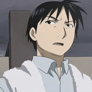 💙 Roy Mustang Fullmetal Alchemist Roy Mustang, Fullmetal Alchemist, anime reaction, disappointed, bored, sarcastic, tired, frown telegram sticker