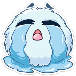 😭 llorando, triste, emoji, dibujos animados, lindo, pegatina telegram sticker