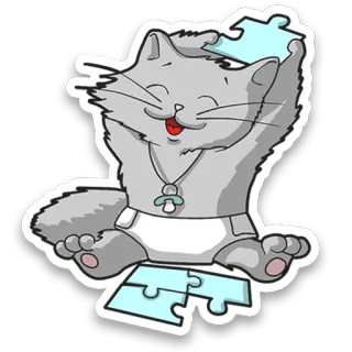 🎮 Katze, Kätzchen, Puzzle, Baby, Tier telegram sticker
