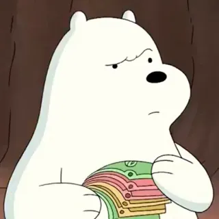 🤨 Ice Bear We Bare Bears Мультфильм, Белый медведь, Мы обычные медведи, Деньги, Наличные, Белый медведь whatsapp sticker
