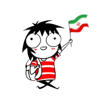 🇮🇷 cartoon, iranian flag, iran, flag, character telegram sticker