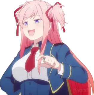 😼 Anime, Mädchen, pinke Haare, arrogant, sarkastisch whatsapp sticker