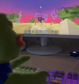 🎲 Pepe the Frog Pepe, o Sapo, Meme, Gaming, Minecraft, Pelúcia, Teclado, Fofo, Meme da internet whatsapp sticker