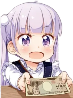 💵 Anime, Niedlich, Mädchen, Geld, Währung, Japanischer Yen whatsapp sticker