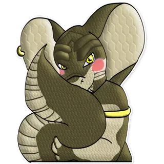 😳 cobra, réptil, cobra, animal, desenho animado, fofo telegram sticker