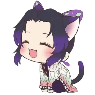 🧚‍♀ Shinobu Kocho Demon Slayer anime, manga, demon slayer, shinobu kocho, chibi, kawaii, cute, cat telegram sticker