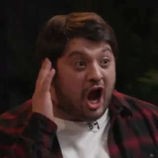 😱 man, flannel, open mouth, shocked, surprise, emotion whatsapp sticker