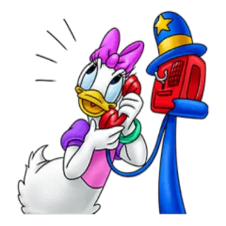📱 Daisy Duck desenho animado, Disney, Margarida, telefone, personagem telegram sticker