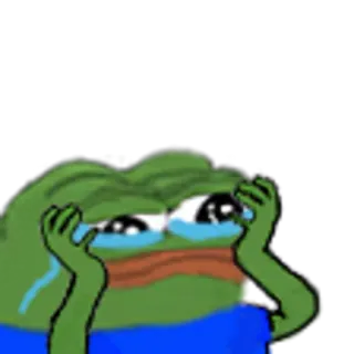 😭 Pepe the Frog crying, sad, frog, pepe telegram sticker
