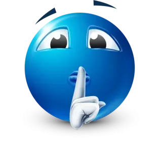 🤩 Emoji, Shhh, Silencio, Callado, Emoji azul whatsapp sticker