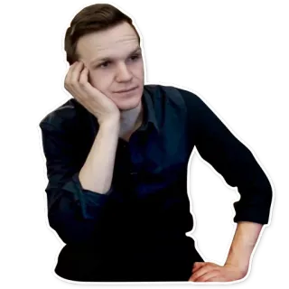 🤔 pessoa, homem, pensando, pose, casual telegram sticker