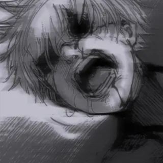 🖤 anime, horror, distress, scream, anguish whatsapp sticker