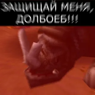 ☠️ ЗАЩИЩАЙ МЕНЯ, ДОЛБОЕБ!!! ofensivo, rinoceronte, texto, ruso telegram sticker