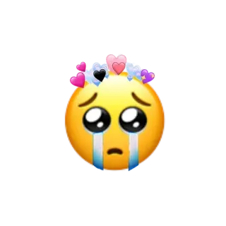 🥺 emoji, buồn, khóc, trái tim telegram sticker
