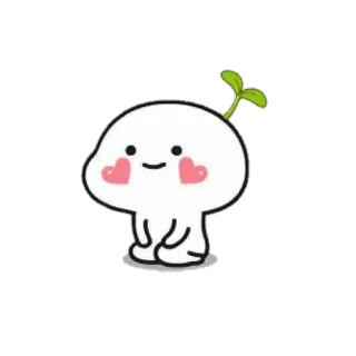 🌱 carino, kawaii, pianta, cuore, chibi, cartone animato, dolce telegram sticker