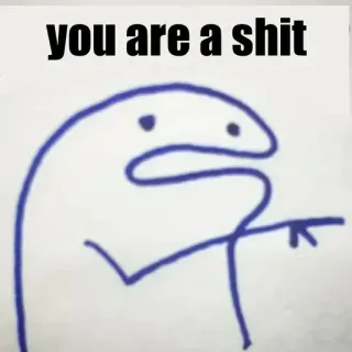 👉 you are a shit obraza, obraźliwe, kreskówka, slang telegram sticker