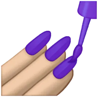 💅 nails, manicure, nail polish, beauty, cosmetics, purple, fingers telegram sticker