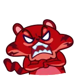 😡 zwierzę, czerwony, zły, kreskówka, postać telegram sticker