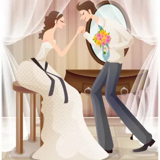 👫 свадьба, невеста, жених, брак, любовь, цветы, пара whatsapp sticker