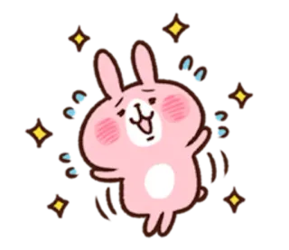 🐰 królik, zajączek, słodki, różowy, brokat, szczęśliwy, kreskówka, zwierzę telegram sticker