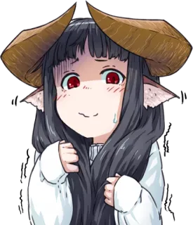 🙂 アニメ, 女の子, 角, 悪魔, かわいい, 羊 telegram sticker
