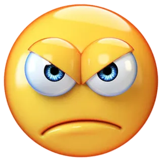 😠 bravo, emoji, zangado, rosto telegram sticker