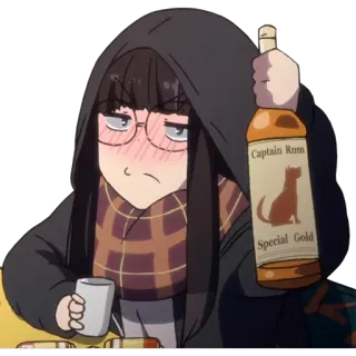 🥃 Captain Rom
Special Gold anime, alcohol, drinking, girl, rum telegram sticker