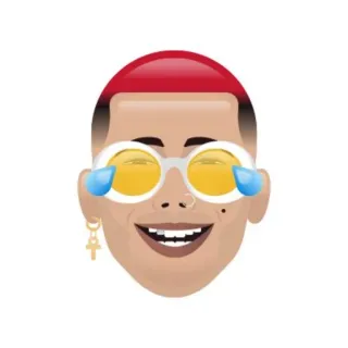 😂 emoji, laughing, crying, face, glasses telegram sticker