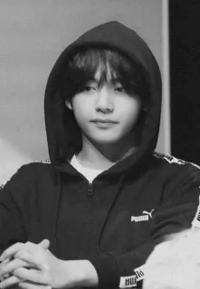 👽 person, hoodie, portrait, teen, young, black and white telegram sticker