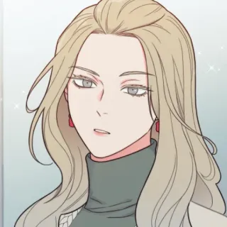 ♥️ mulher, desenho animado, retrato, cabelo loiro, personagem telegram sticker