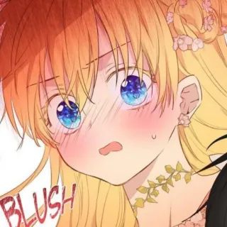 👑 BLUSH rougir, mignon, animé, fille, dessin animé, illustration telegram sticker