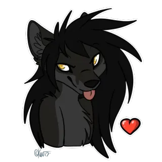😜 Furry, Anthro, Lobo, Adesivo, Desenho animado, Fofo, Coração telegram sticker