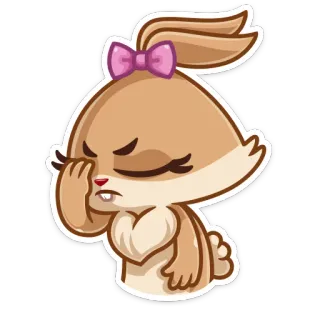 🤦 kelinci, kartun, sedih, kesal, menangis, binatang, emoji whatsapp sticker
