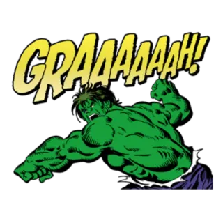 👊 Hulk GRAAAAAH! Халк, Marvel, комикс, злой, крушить telegram sticker
