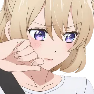 🕊 Anime, Ragazza, Triste, Piangendo, Cartone animato, Capelli biondi whatsapp sticker