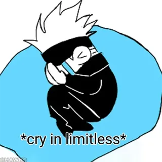 😭 Gojo Satoru Jujutsu Kaisen *cry in limitless* animé, Gojo Satoru, pleure, illimité, Jujutsu Kaisen, triste telegram sticker