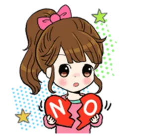 🙅 NO tan vỡ, từ chối, buồn, dễ thương, cô gái anime telegram sticker