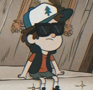 🧃 Dipper Pines Gravity Falls Dipper Pines, Gravity Falls, cartoon, character, glasses, hat whatsapp sticker