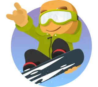 🏂 Snowboarden, Wintersport, Cartoon, Snowboarder, Actie, Sport telegram sticker