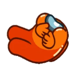 😂 among us, dead, orange, lying down, space telegram sticker
