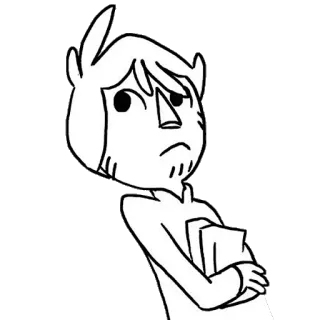 😕 만화, 그림, 사람, 일러스트, 캐릭터, 슬픈 telegram sticker