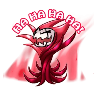 😂 HA HA HA HA! red, creature, monster, laughing, cartoon telegram sticker