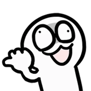 😃 Cartoon, Daumen Runter, Missbilligung, Lustig, Figur, Meme whatsapp sticker